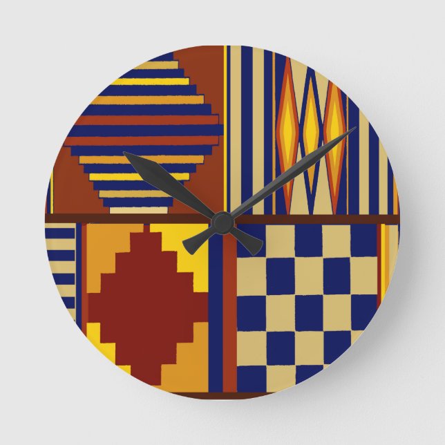 Kilim Prayer Rug design Round Clock (Front)