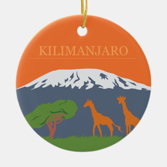 Kilimanjaro Ceramic Tree Decoration (Front)