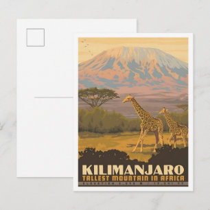Kilimanjaro Tanzania Vintage Travel  Postcard