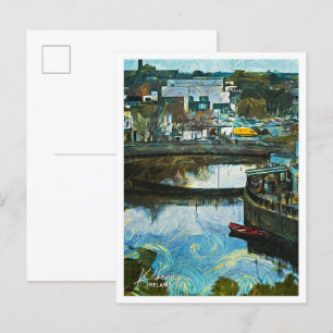 Kilkenny Ireland Oil Paint City Landscape Postcard