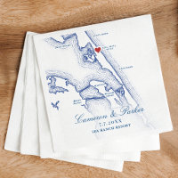 Kill Devil Hills Map OBX Navy Blue Wedding