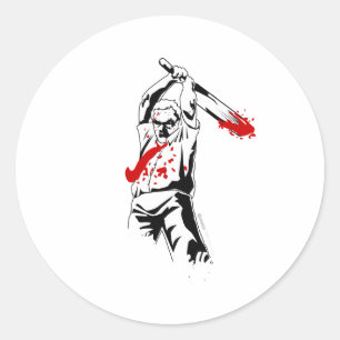 Kill The Zombies - Dead Cricket Bat Shirt Classic Round Sticker