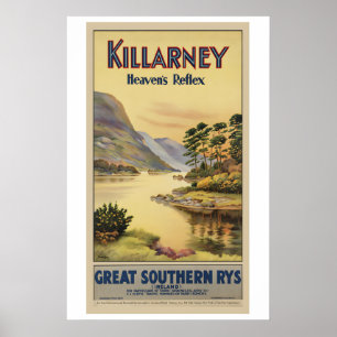 Killarney Heaven's Park Ireland Vintage Travel Poster