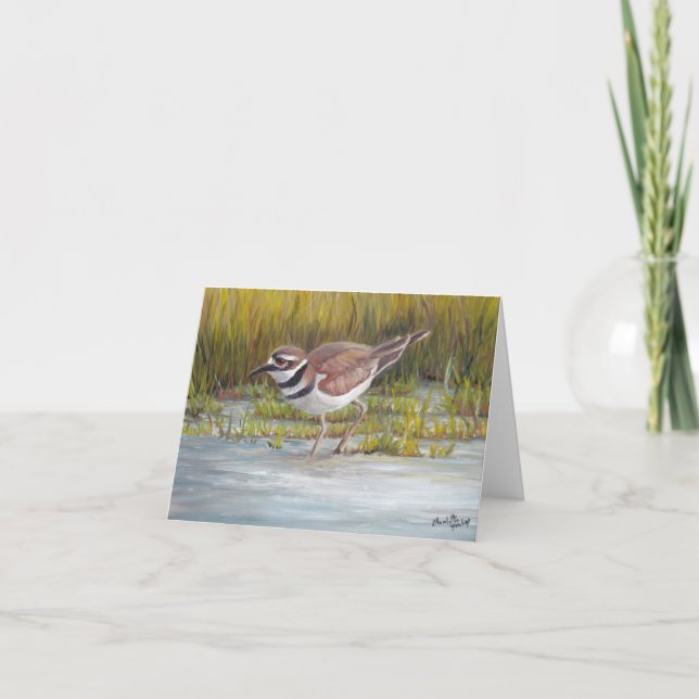 Killdeer at Hostetter Farm Bird Art Note Card (Front)