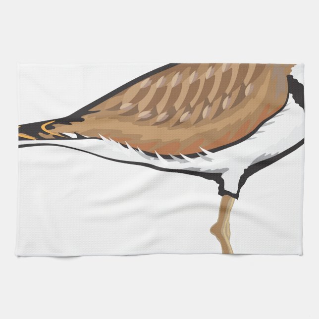 Killdeer bird vector illustration simplified tea towel (Horizontal)