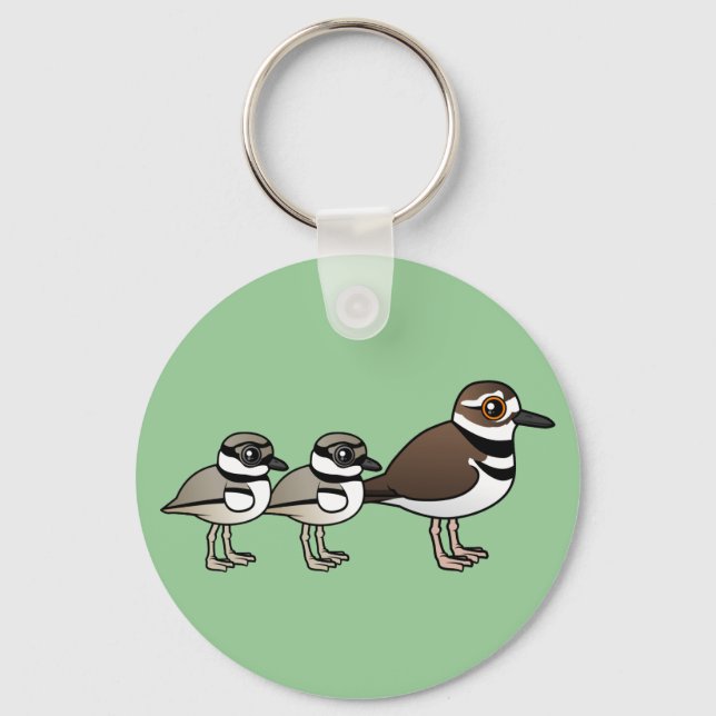Killdeer & two chicks key ring (Front)