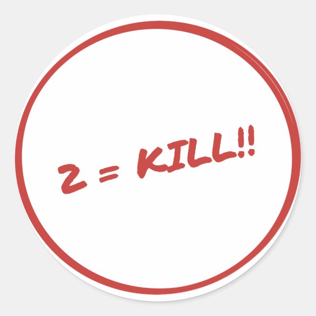 Killer 2s 2 Equals Kill Sticker (Front)