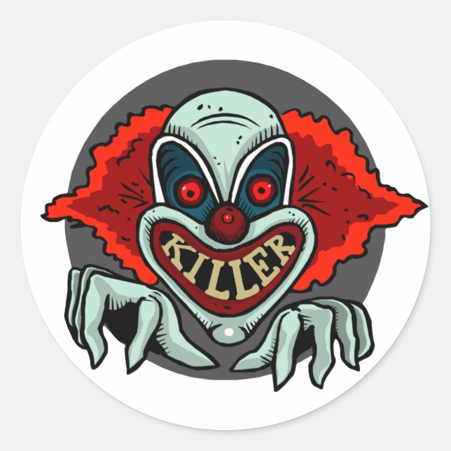 Killer Clown Classic Round Sticker (Front)
