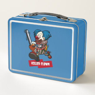 Killer Clown Halloween Horror Chainsaw Cartoon Metal Lunch Box