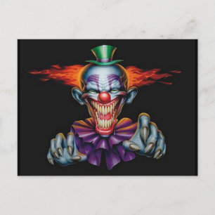 Killer Evil Clown Postcard