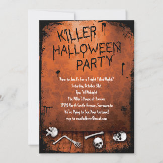 Killer Halloween Party with Skulls Invitation