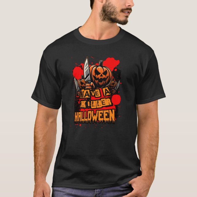 Killer Halloween Pumpkin T-Shirt (Front)