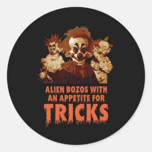 Killer Klowns from Outer Space Halloween Playing T Classic Round Sticker