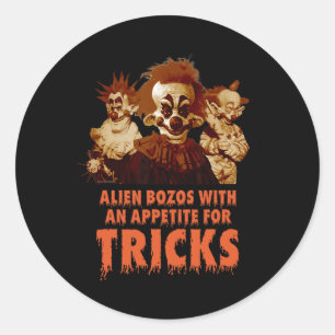 Killer Klowns From Outer Space Halloween Playing T Classic Round Sticker