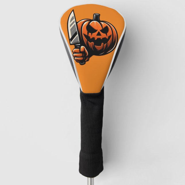 Killer Pumpkin - Halloween Horror Jack-o-Lantern Golf Head Cover (Front)