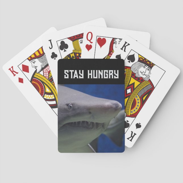 KILLER SHARK FUNNY STAY HUNGRY playing cards (Back)