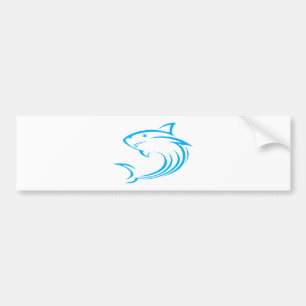 Killer Shark in Swish Drawing Style Bumper Sticker
