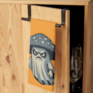 Killer 'Shroom – Spooky Ghost with Knife Tea Towel