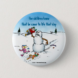 Killer Snowman Funny Cartoon 6 Cm Round Badge