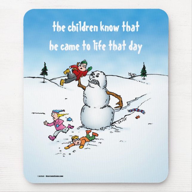 Killer Snowman Funny Cartoon Mouse Pad (Front)