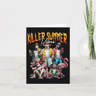 Killer Summer Vibes Beach Vacation Funny Horror Su Card