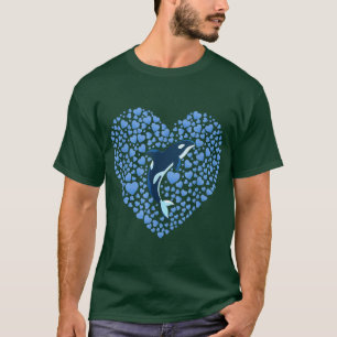 Killer Whale Aquarium Heart Ocean Animal Lover Gif T-Shirt