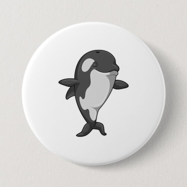 Killer whale at Yoga Fitness in Standing 7.5 Cm Round Badge (Front)