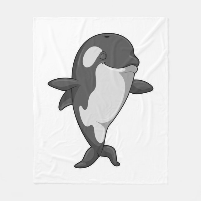 Killer whale at Yoga Fitness in Standing Fleece Blanket (Front)