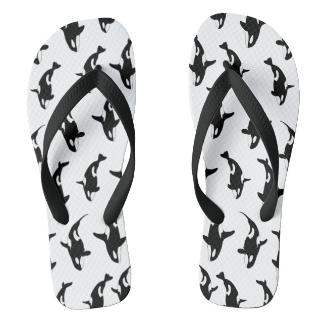 Killer Whale Black and White Jandals (Footbed)