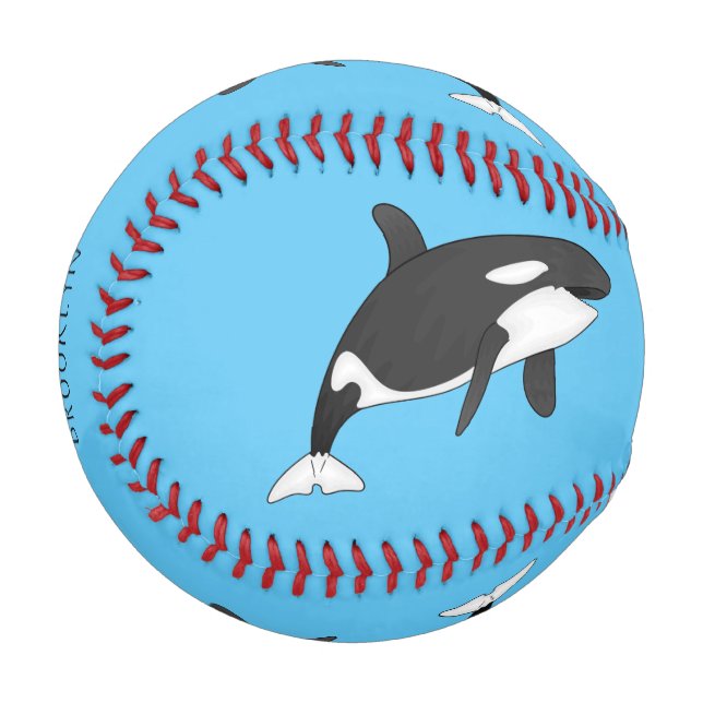 Killer whale cartoon illustration  baseball (Front Left)