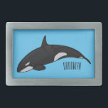 Killer whale cartoon illustration belt buckle<br><div class="desc">Killer whale cartoon illustration</div>