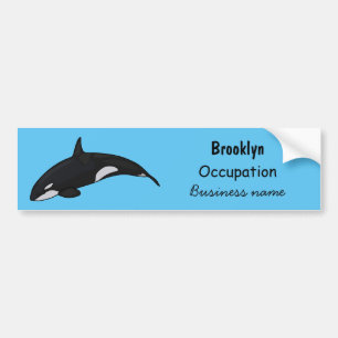 Killer whale cartoon illustration bumper sticker