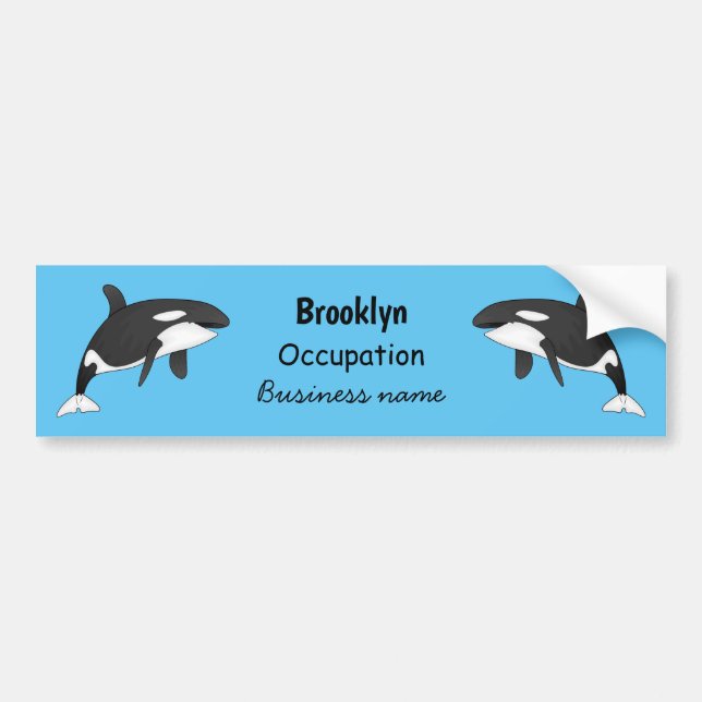 Killer whale cartoon illustration  bumper sticker (Front)