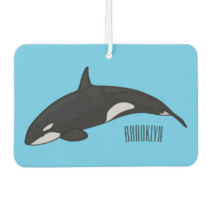 Killer whale cartoon illustration car air freshener