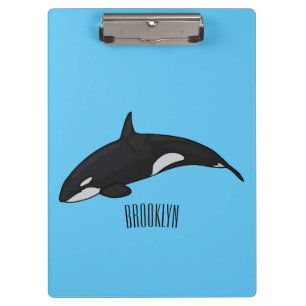 Killer whale cartoon illustration clipboard