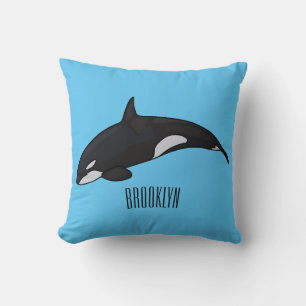 Killer whale cartoon illustration cushion