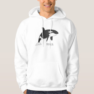 Killer whale cartoon illustration hoodie