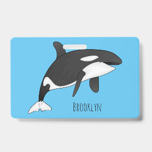 Killer whale cartoon illustration  ID badge
