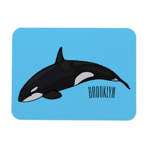 Killer whale cartoon illustration magnet