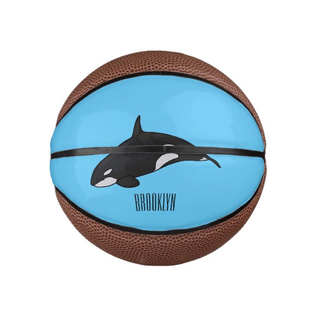 Killer whale cartoon illustration mini basketball (Front)