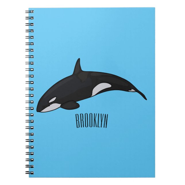 Killer whale cartoon illustration notebook (Front)