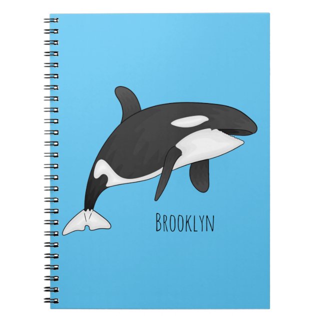 Killer whale cartoon illustration notebook (Front)