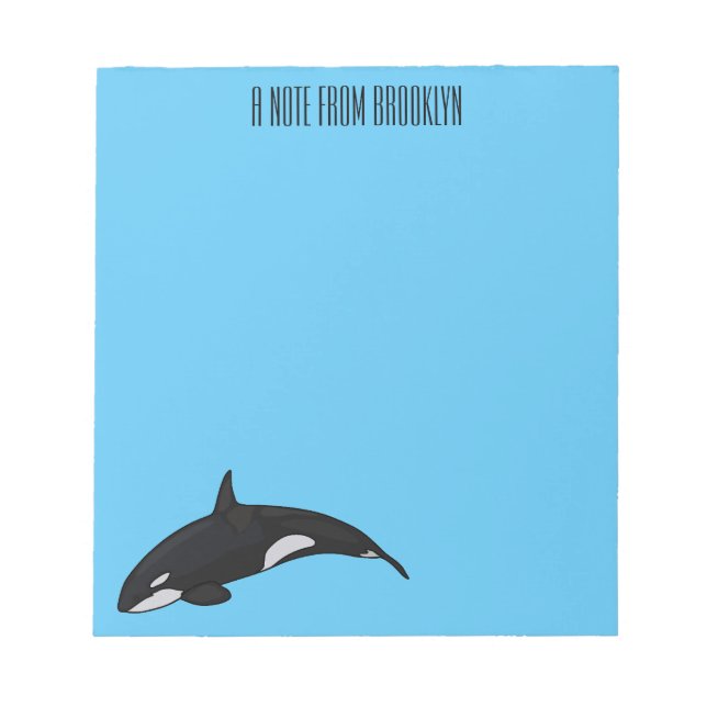 Killer whale cartoon illustration notepad (Front)
