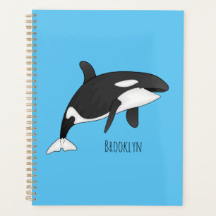 Killer whale cartoon illustration planner