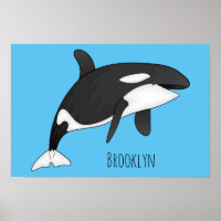 Killer whale cartoon illustration