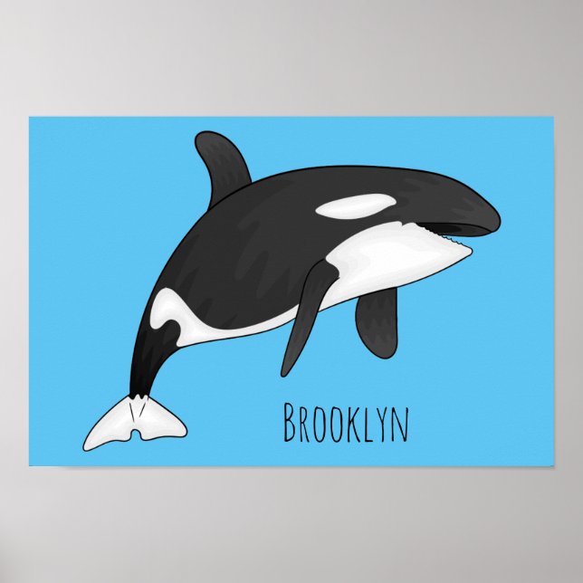 Killer whale cartoon illustration  poster (Front)