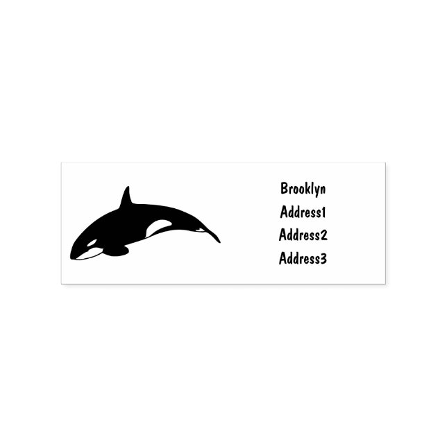 Killer whale cartoon illustration rubber stamp (Imprint)