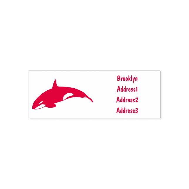 Killer whale cartoon illustration self-inking stamp (Design)