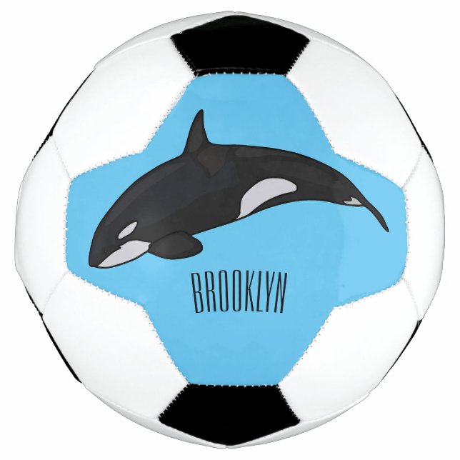Killer whale cartoon illustration soccer ball (Front)
