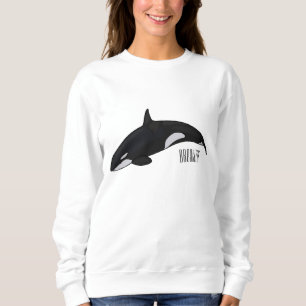 Killer whale cartoon illustration sweatshirt